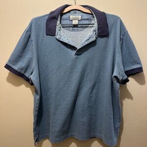 VTG LL Bean Casco Bay Marina Blue Cotton Polo Shirt